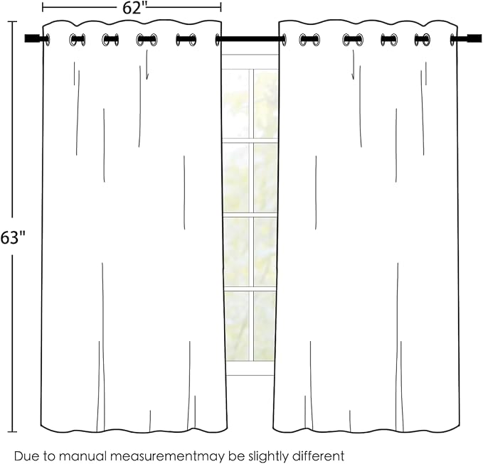 SimpleHome Dark Green 100% Blackout Curtains Room Darkening Living Room 63 | - Image 2