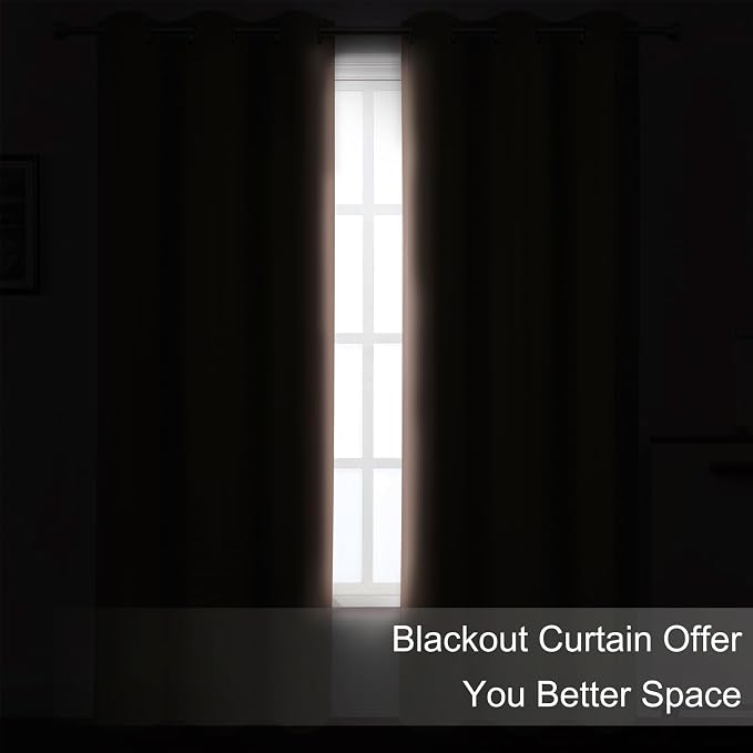 Blush Thermal Blackout Curtains/52 x 54 Inch/Set of 2 Panels Room Darkening - Image 3