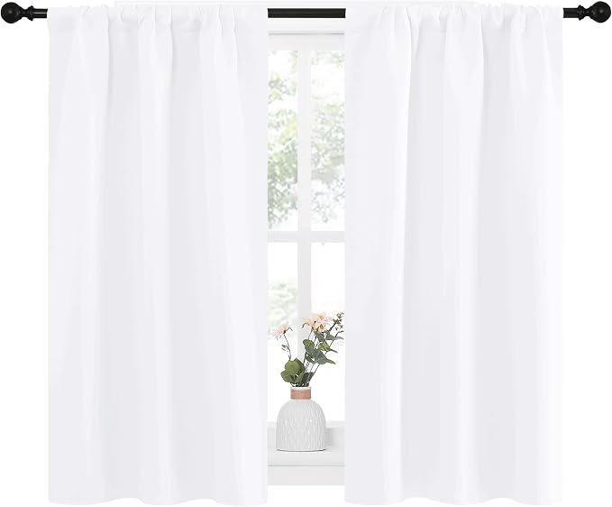 NICETOWN White Curtains for Kitchen Window, Home Decoration Light Filtering - Image 2