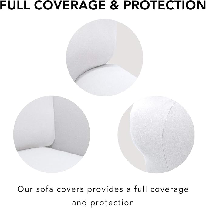 PureFit Stretch Couch Covers for Sofa Large Sofa Slipcovers White | 1-Piece - Image 3