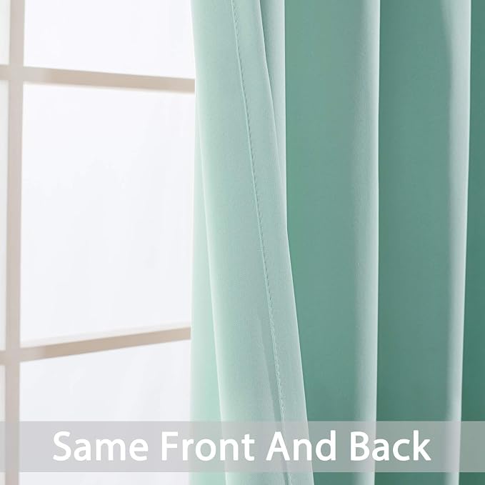 Yakamok Room Darkening Curtains 52x108 inch Length Aqua-Living Room | 2 panels - Image 4