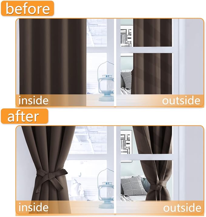 Blackout Curtains for Bedroom, 42 x 84 Inches Long, 2 Panels | Thermal - Image 4
