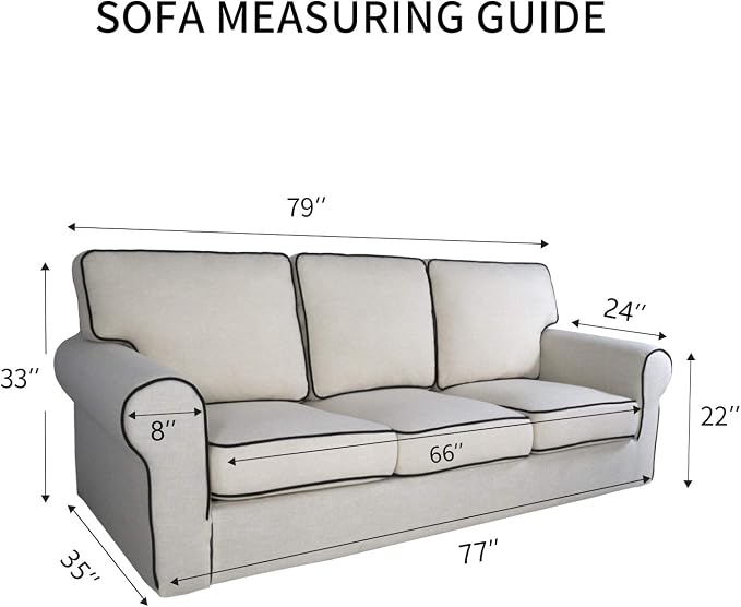 PureFit Stretch Couch Covers for Sofa Large Sofa Slipcovers Light Gray | - Image 6