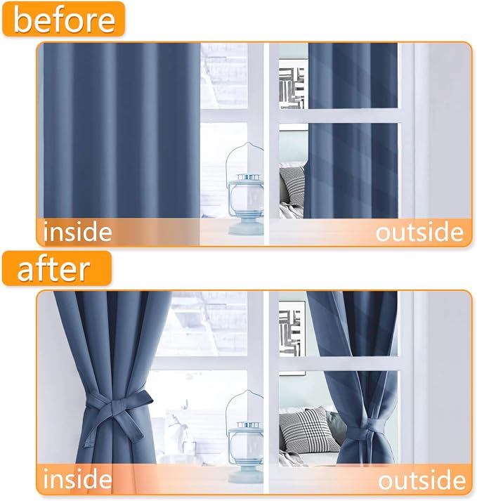 Blackout Curtains for Bedroom, 52 x 45 Inch, 2 Panels | Thermal Insulated & - Image 4