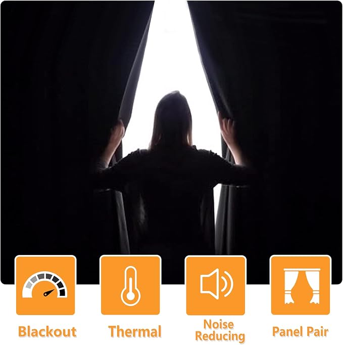 Blackout Curtains for Bedroom, 42 x 84 Inches Long, Seafoam Green | Thermal - Image 3