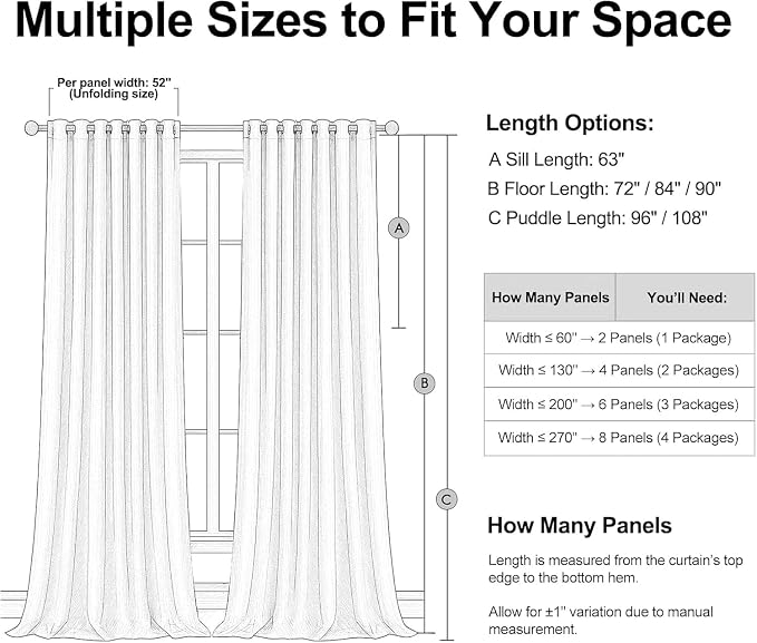 Light Blue 95 inch Bedroom Living Room Curtains 2 Panels 100% Blackout Linen - Image 7