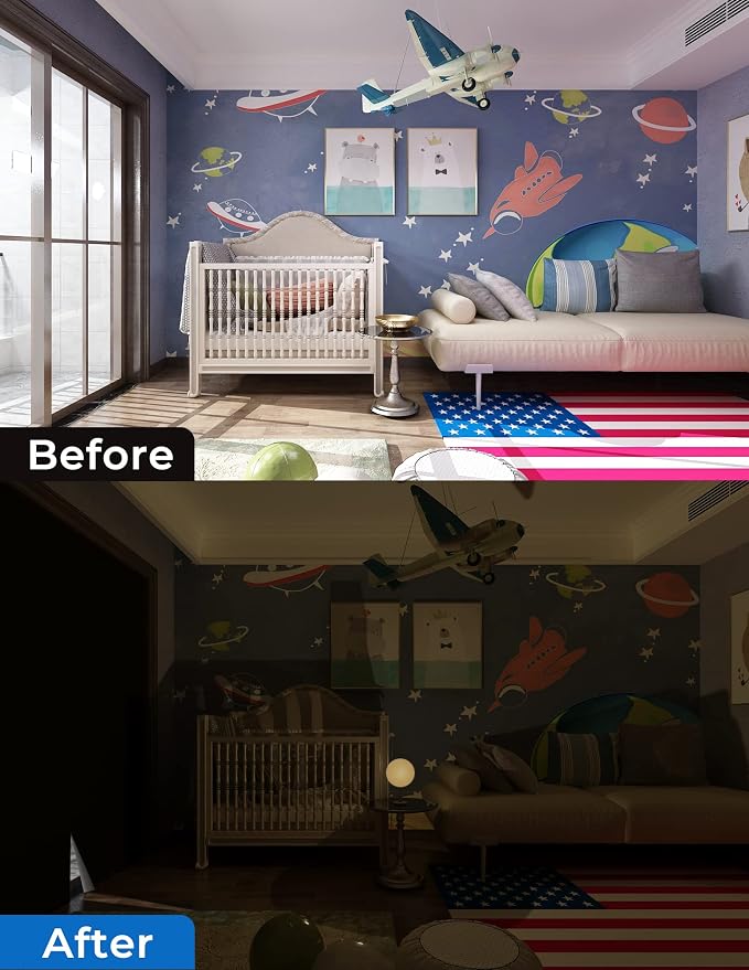 114"x60" Portable Blackout Curtains Blackout Blinds - Image 6