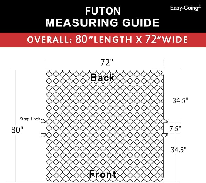 Easy-Going Reversible Couch Cover, Large Futon Sofa, Wine/Beige | Machine - Image 6