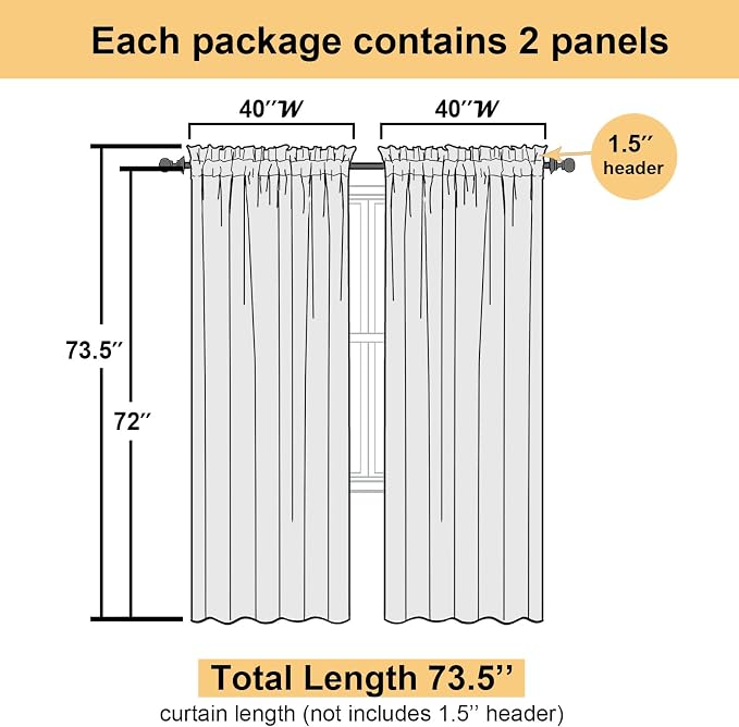 Blush Pink Sheer Curtains 72 Inches Long 2 Panels, Lightweight Dual Rod Pockets - Image 4