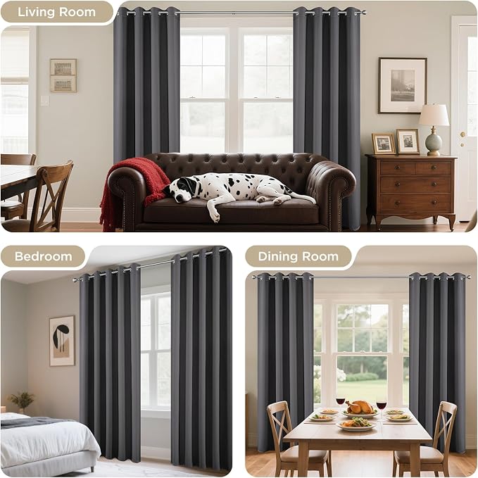 Joydeco Blackout Curtains 90 Inches Long 1 Panel, Thermal Insulated Long - Image 6