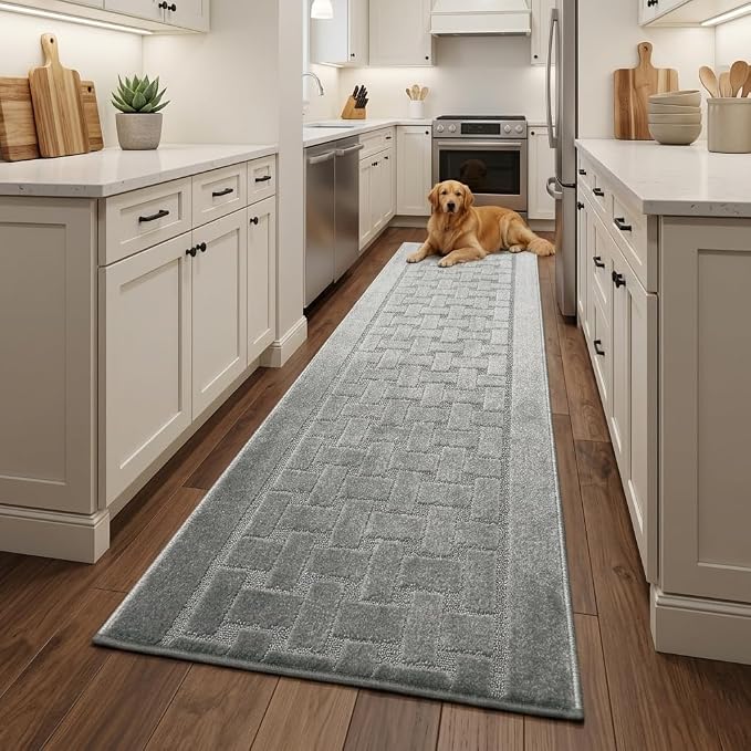 Runner Rug 30 ft, Extra Long Non-Slip Washable Rug, Rubber Backing, Rolled in - Image 2
