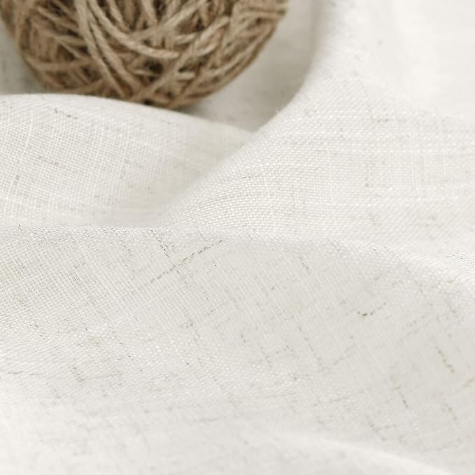 38 inch Wide Cream Linen Curtains - Image 5