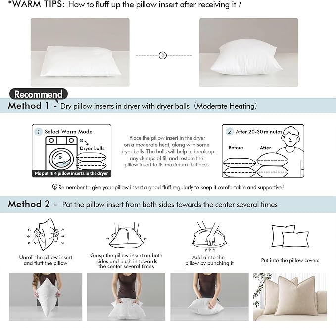 MIULEE Feather Pillow Insert 14x22, Throw Pillow - Image 8