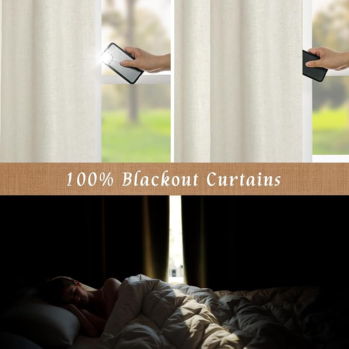 100% Blackout Short Linen Curtains - Image 4