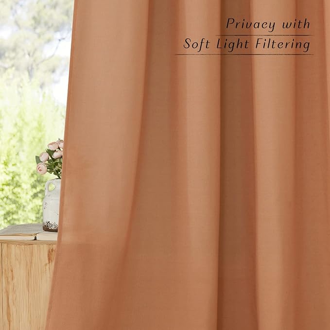 NICETOWN Flax Linen Curtains 108 inches Long - Image 5
