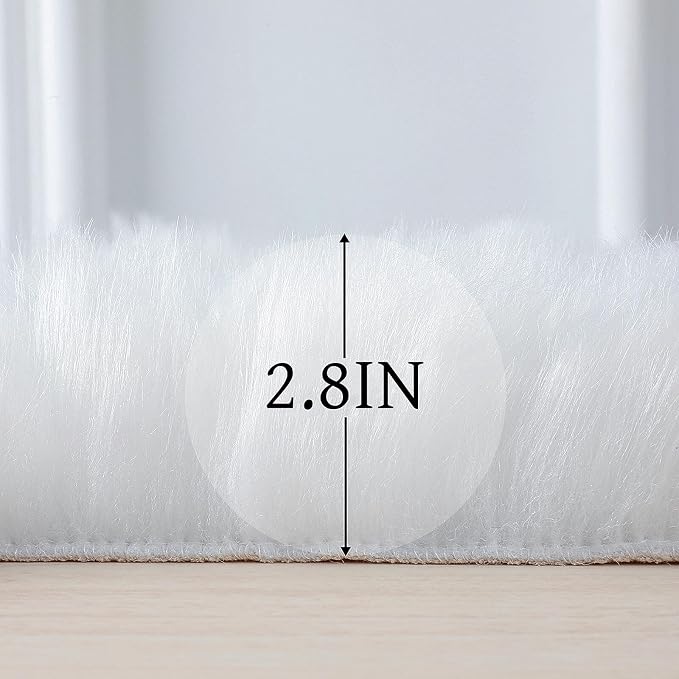 linmopm Faux Fur Sheepskin Rug, 5x7 ft | Shag Fluffy Fuzzy, High-Density Cushion - Image 2