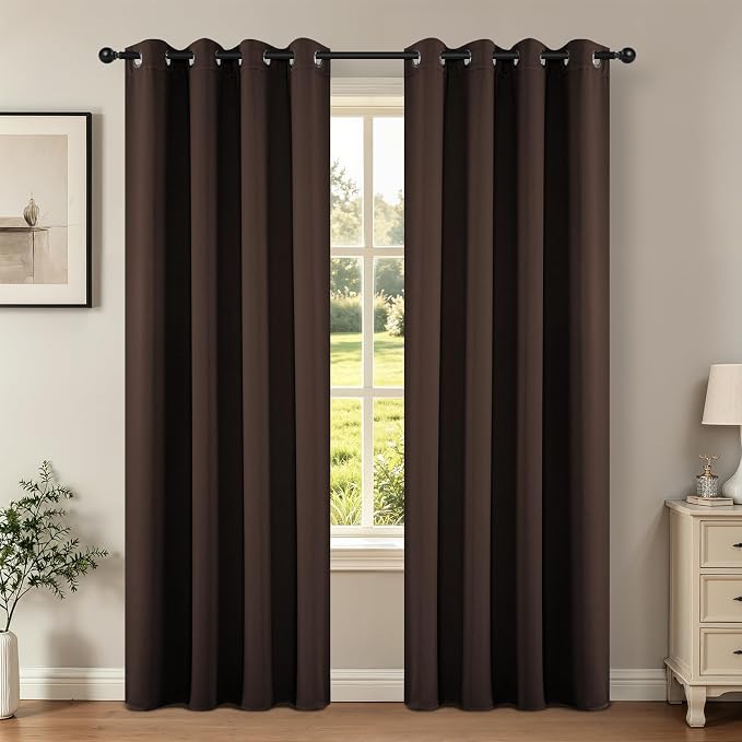 Joydeco Blackout Curtains 120 inches Long 2 Panels Set, Thermal Insulated Long by JOYDECO