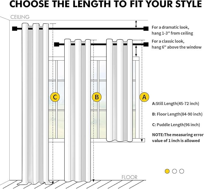 MIULEE Blackout Curtains for Bedroom 2 Panels 40 x 45 Inch Long Ivory | Thermal - Image 7