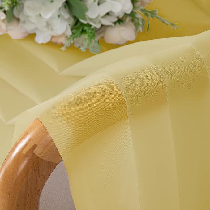 Chyhomenyc Mustard Yellow Sheer Valances - Image 8