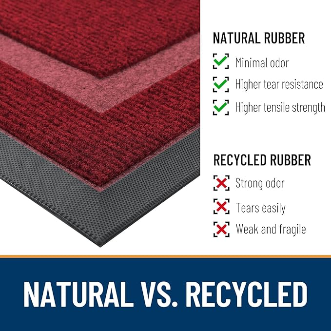 OLANLY Front Door Mat Outside 47x30, All-Season Heavy-Duty Rubber Doormat | - Image 4