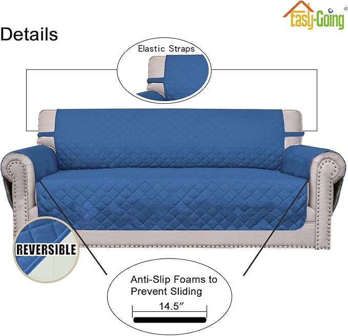 Easy-Going Reversible Couch Cover, 3 Cushion Sofa, Water Resistant Furniture Mat - Image 3