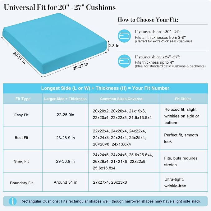 14Pcs Patio Cushion Covers Stretch Outdoor Furniture Protector Slipcovers | - Image 3