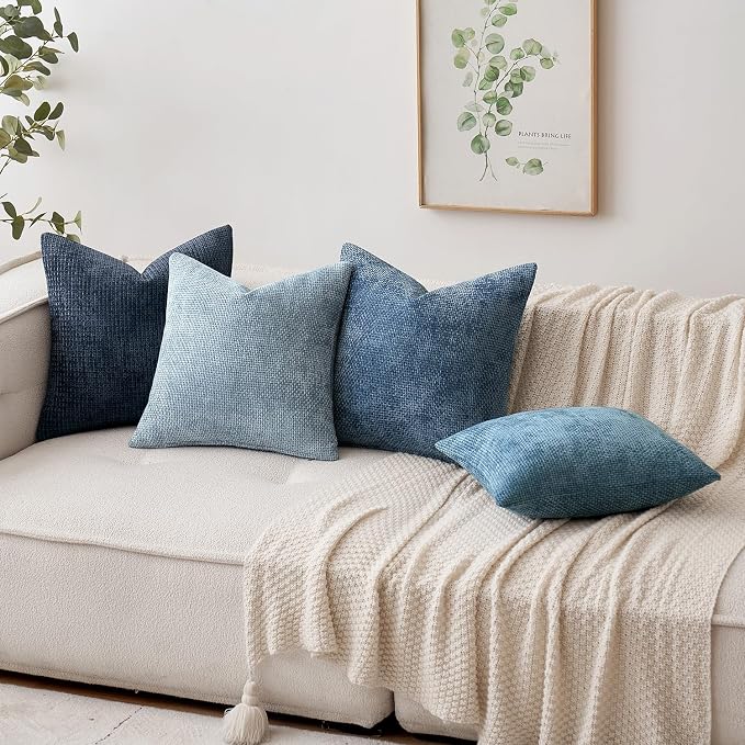 MIULEE Decorative Couch Throw Pillow Covers 22x22 Inch Coastal Blue 2 Pack | - Image 4