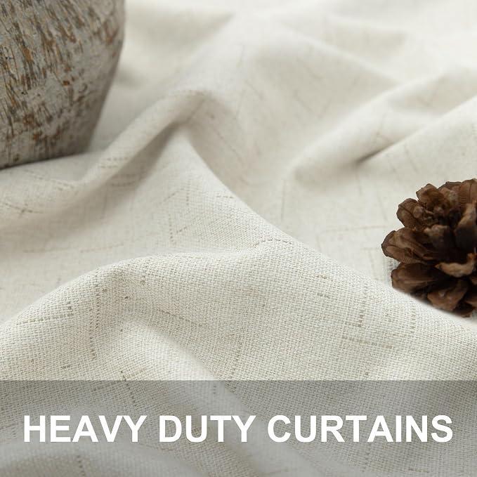 100 Inch Wide Curtain 96 Inches Long 1 Panel Full Blackout Linen - Image 2