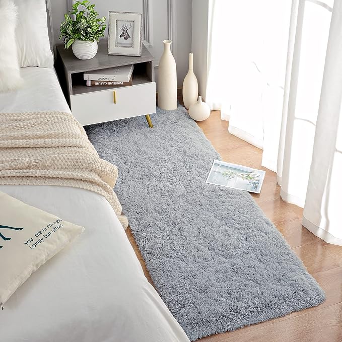 Chicrug Soft Runner Rugs for Bedroom Living Room Plush Fluffy Rug 2x8 | Shag - Image 3