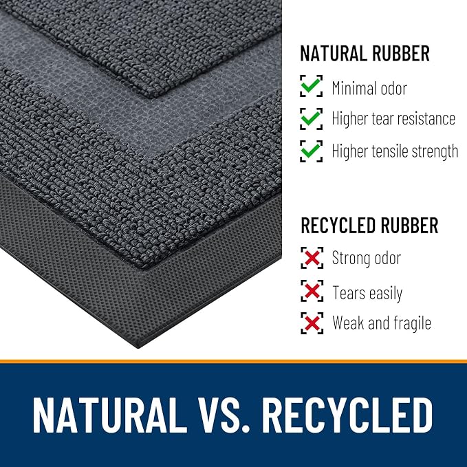 OLANLY Front Door Mat Outside 47x23, All-Season Heavy-Duty Rubber Doormat | - Image 3
