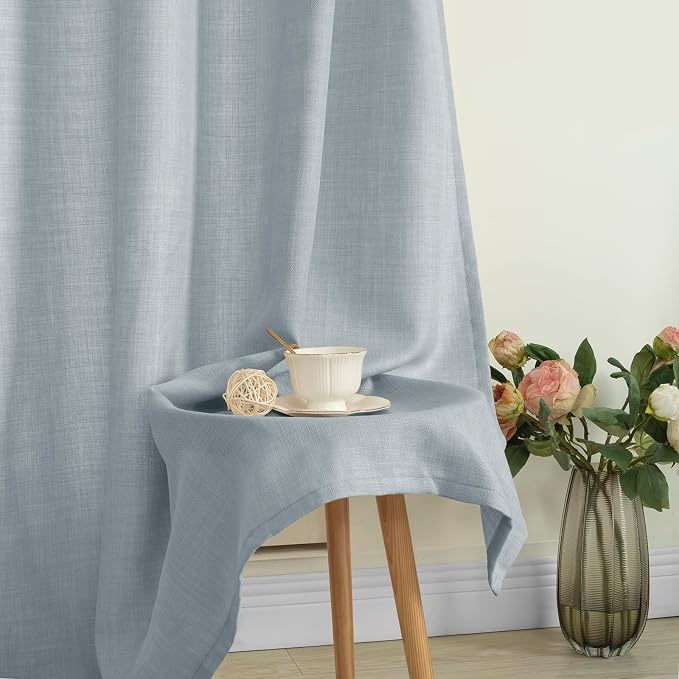 Light Filtering Faux Linen Curtains - Image 8