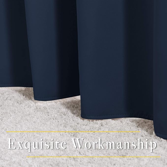 NICETOWN Blackout Navy Curtains & Drapes 48 inch Long - Image 6