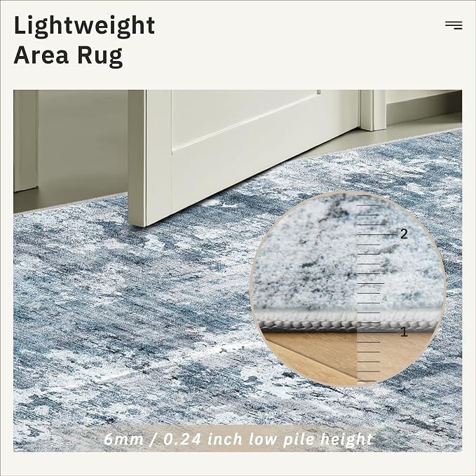 Soalmost Abstract Runner Rug 3x6 Hallway Kitchen Rugs Non-Slip, Foldable - Image 7