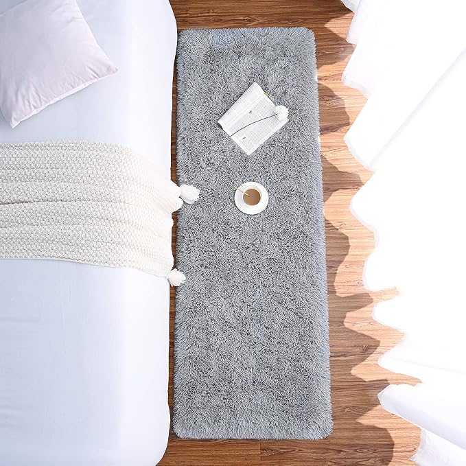 Chicrug Soft Runner Rugs for Bedroom Living Room Plush Fluffy Rug 2x8 | Shag - Image 4