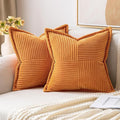 MIULEE Fall Burnt Orange Decorative Throw Pillow Covers 16x16 Inch 2 Pack | by MIULEE