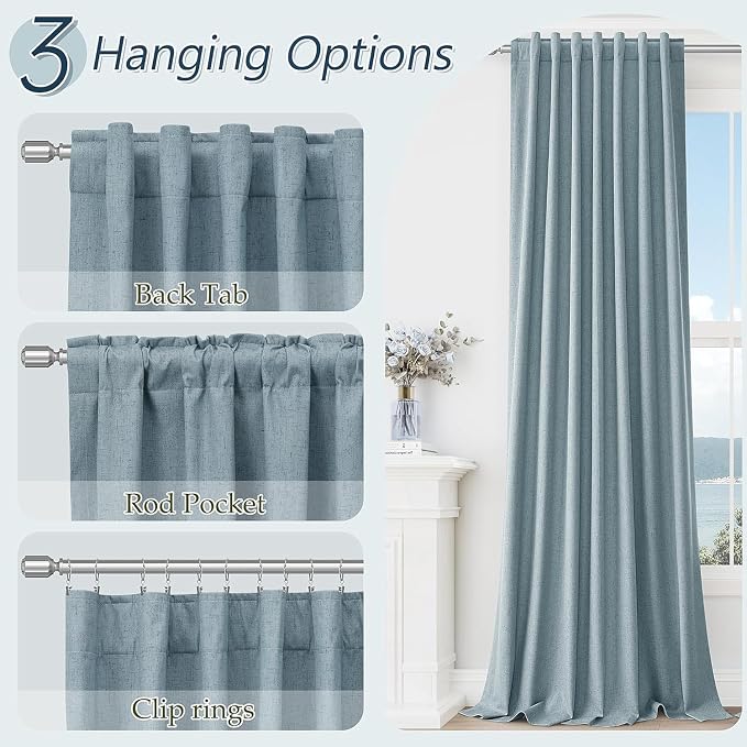 Blue 100% Blackout Curtains 94 Inch Length 2 Panels Set - Image 6