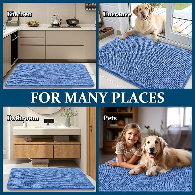 OLANLY Dog Door Mat for Muddy Paws 35x24, Super Absorbent Chenille Mud Mat | - Image 8