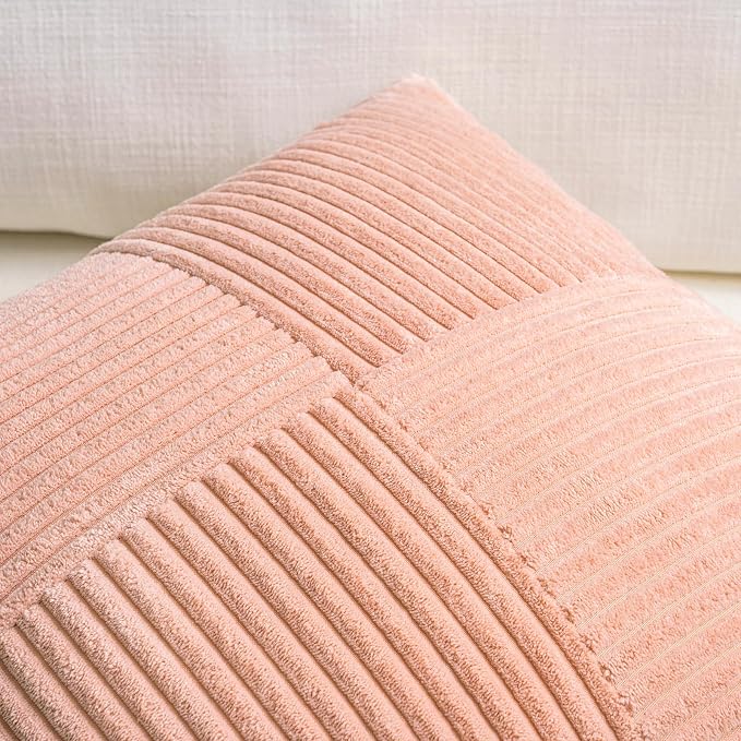 Fancy Homi 2 Packs Peach Lumbar Decorative Throw Pillow Covers 14x24 Inch - Image 4