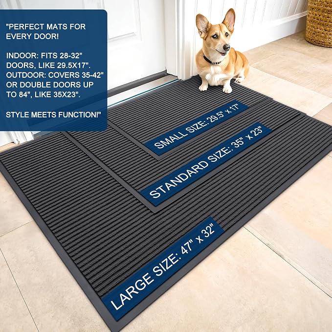 OLANLY Front Door Mat 47x30, Waterproof Heavy-Duty Indoor Outdoor Doormat | - Image 2