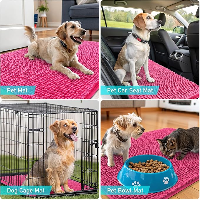 OLANLY Dog Door Mat for Muddy Paws 54x32, Super Absorbent Chenille Mud Mat | - Image 7
