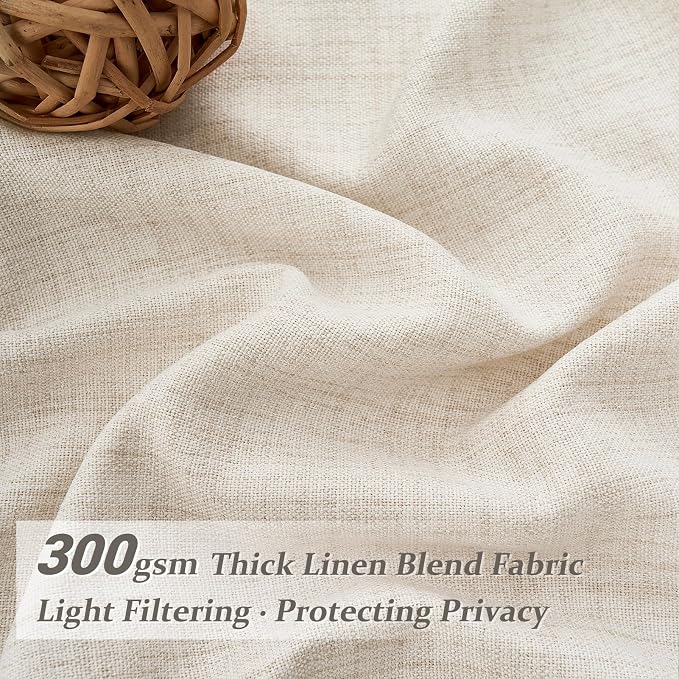 Custom Pinch Pleated 78 Inch Dining Room Curtains 2 Panels Set, Farmhouse Cream - Image 2