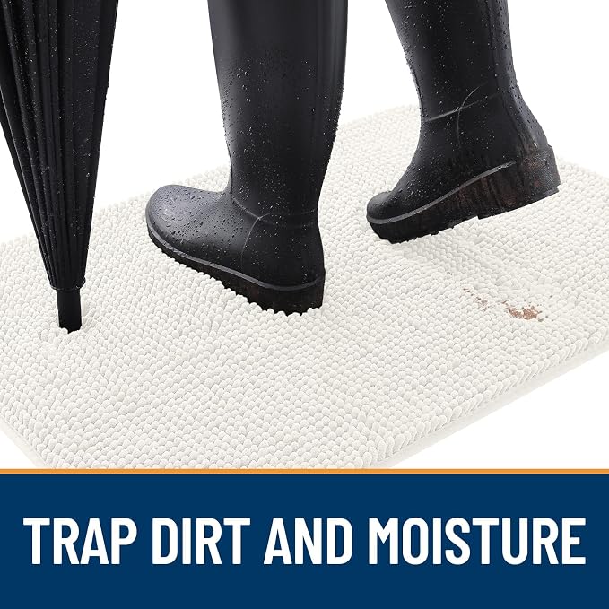 OLANLY Dog Door Mat for Muddy Paws 59x24, Super Absorbent Chenille Mud Mat | - Image 2