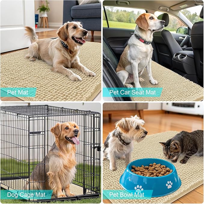 OLANLY Dog Door Mat for Muddy Paws 70x24, Super Absorbent Chenille Mud Mat | - Image 7