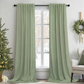Light Sage Curtains 84 Inch Length by Pitalk