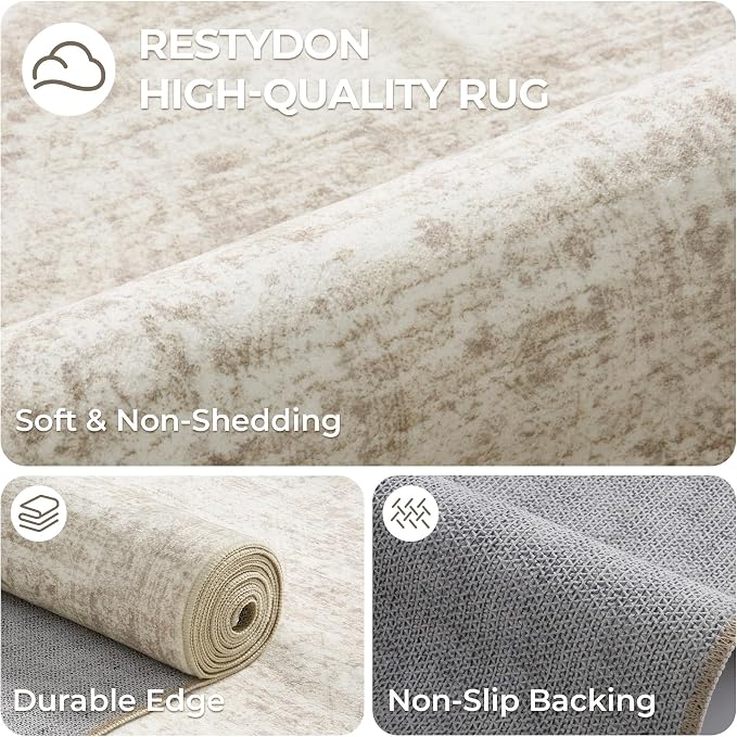 8x10 Area Rugs for Living Room, Large Washable Rug, Dining Room, Low Pile - Image 7