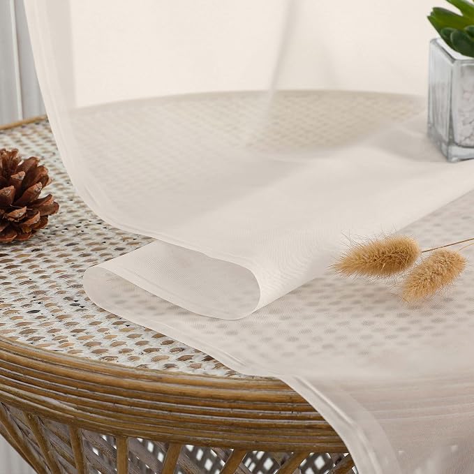 Cream Bedroom Curtains 2 Panel Sets 90 Inch Length, 59 Inch Extra Wide Light - Image 2