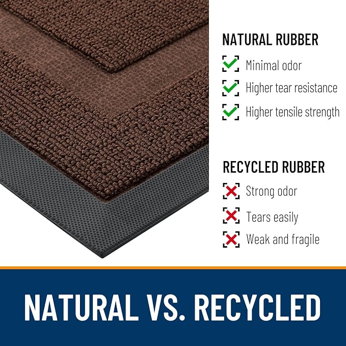 OLANLY Front Door Mat Outside 47x23, All-Season Heavy-Duty Rubber Doormat | - Image 3