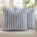 decorUhome Fall Faux Fur Throw Pillow Covers 18x18 Set of 2 Grey White | by decorUhome