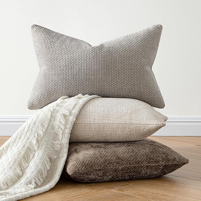 MIULEE Decorative Couch Throw Pillow Covers 18x18 Inch Brown 2 Pack | Modern - Image 4