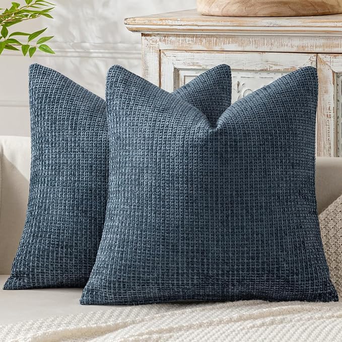 MIULEE Decorative Couch Throw Pillow Covers 20x20 Inch Navy Blue 2 Pack | by MIULEE